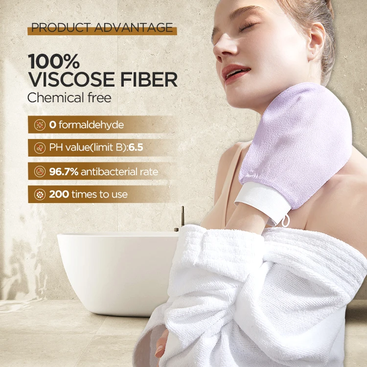 100% Viscose Deep Cleaning Skin Moroccan Kessa Exfoliating Mitts Body Scrub Glove For Home And Hotel Use