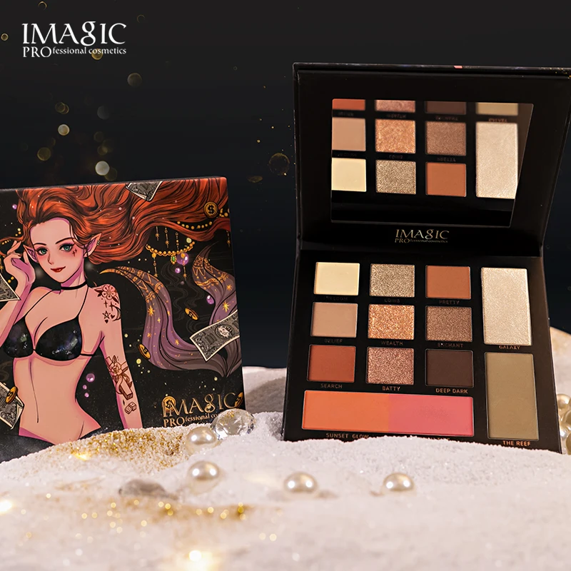 IMAGIC Popular 13 Color Eyeshadow Palette Private Label High Pigmented Fashionable Shades Custom Eyeshadow Palette