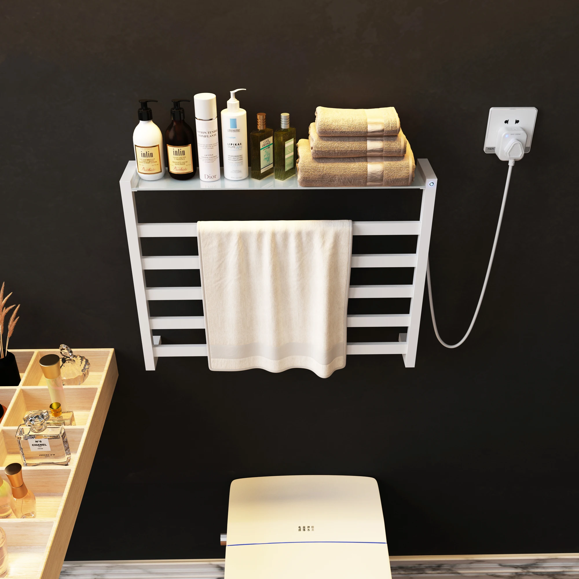 Bathroom Accessories Wall Mounted Electric Heated Towel Rack R-108
