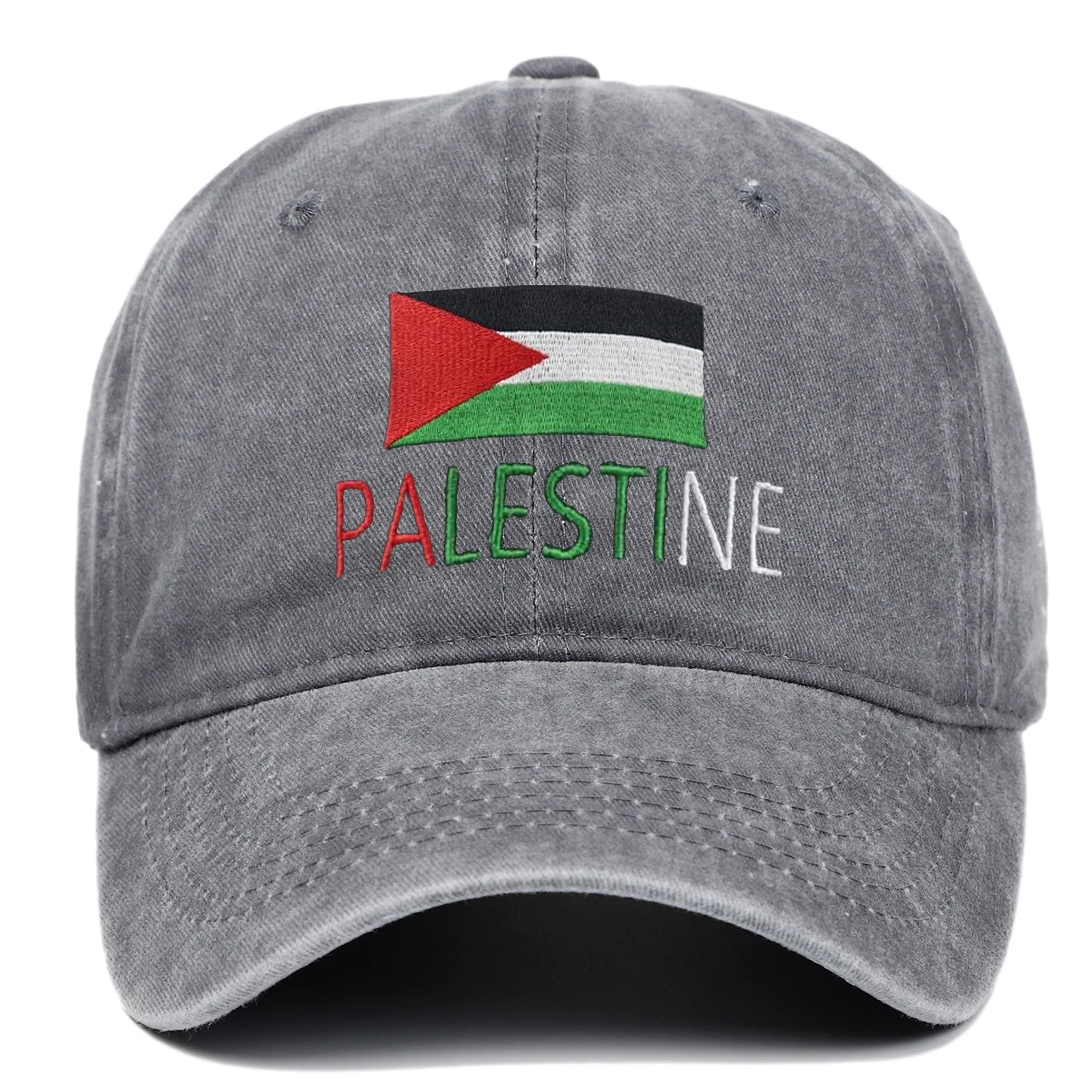 Hot Sale Sun Visor Baseball Trucker Hats Palestine Flag Embroidery Vintage Washed Hats Outdoor Activity