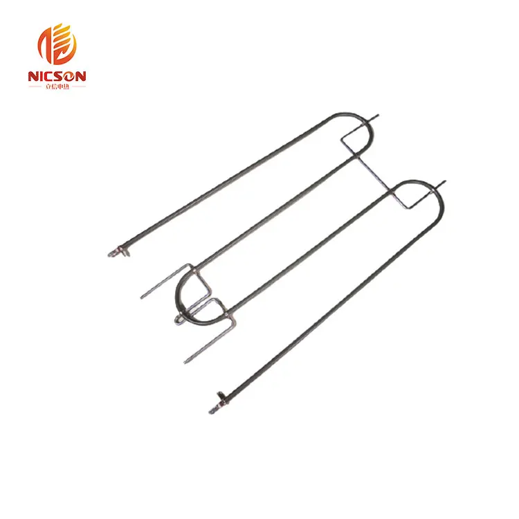 Electric microwave oven Flat grate heating curved tubular heater element