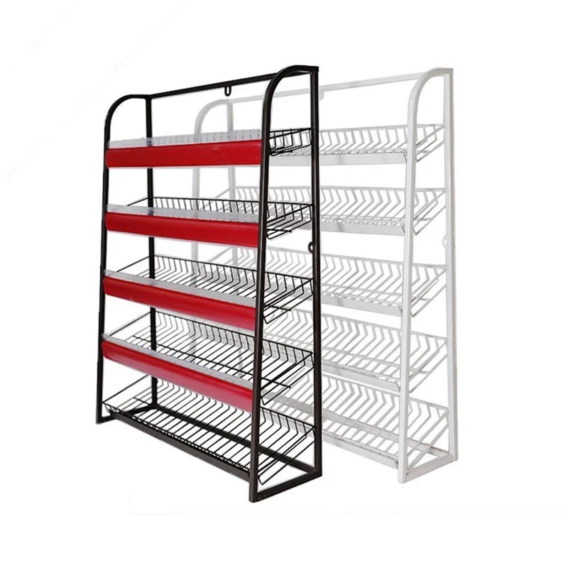 China Custom metal Wire Mesh Basket Shelf Chips Display Stand Candy Display rack