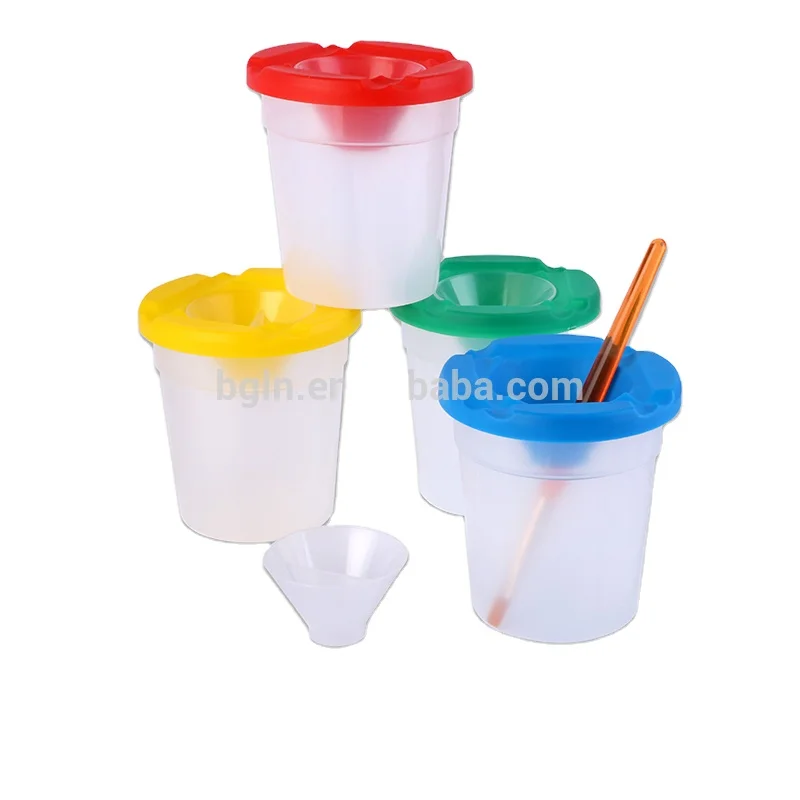 kids plastic brush washer painting cleaning cups paint brush spill proof paint washing cups