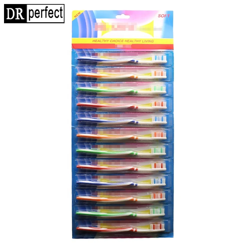 Teeth cleaning long handle toothbrush nylon bristles adult toothbrush