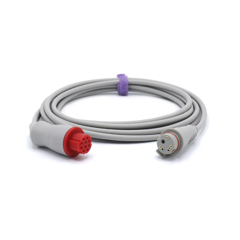 Datex Ohmeda IBP adapter cable 10 pins to BD transducer 684104, 3.2m