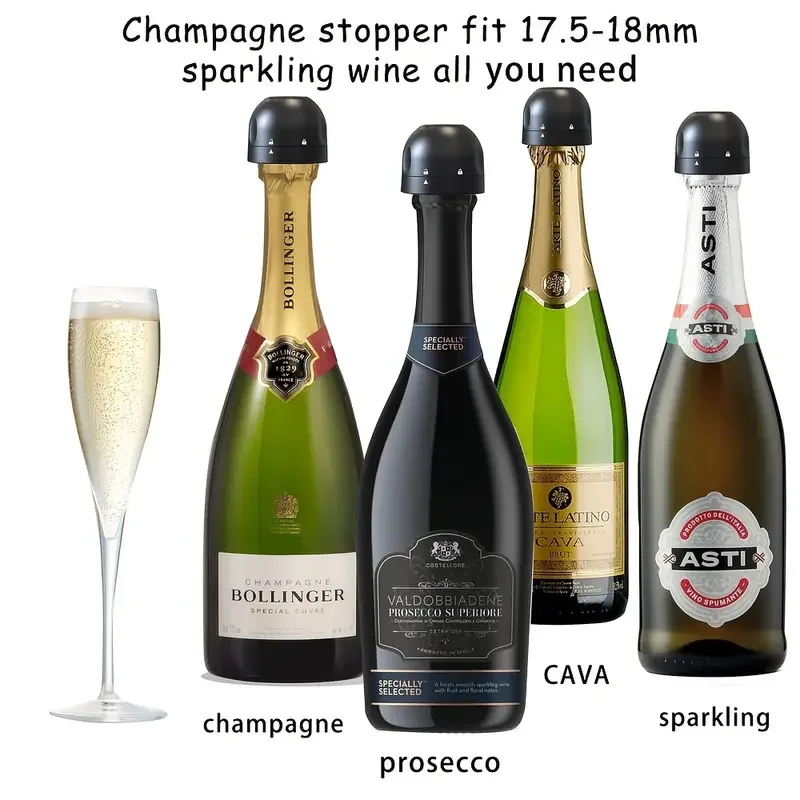 Custom Chrome Wine Stoppers Newest Innovation Metal Champagne Bottle Stoppers with Logo Silicone Vacuum Sealing for Red Wine