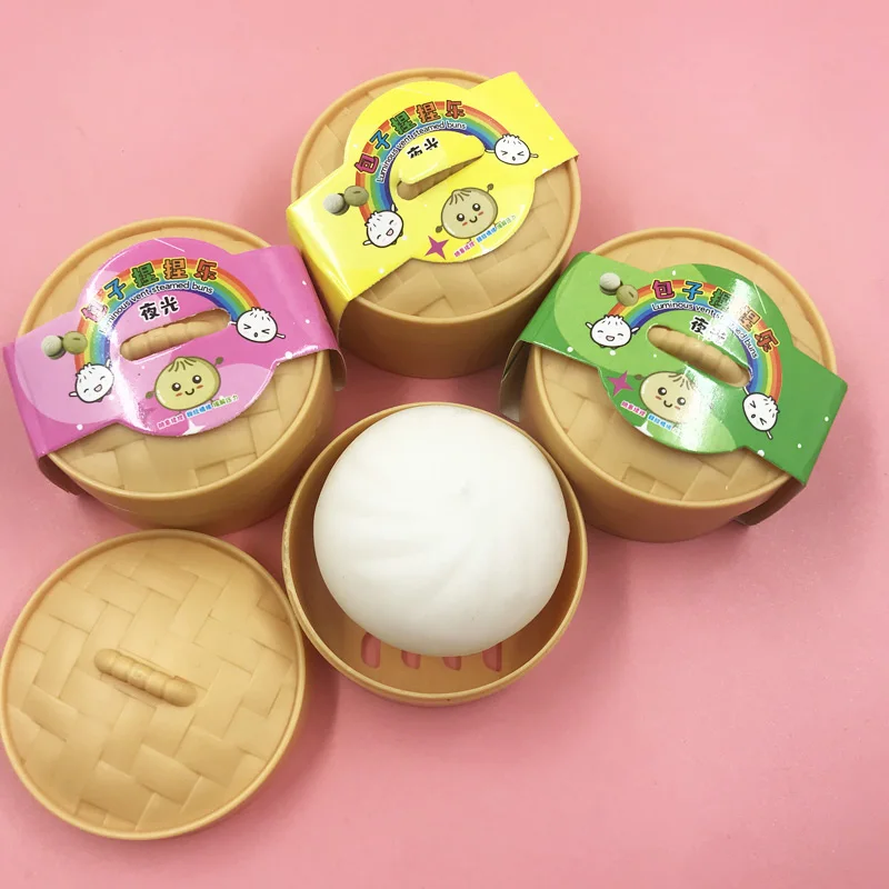 Slow Rising Squishy Fidget Squeeze Toys Chinese Traditional Steamed Stuffed Bun Toys Squishy Stress Toys