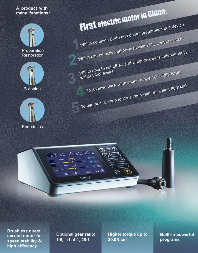 Dental equipment polishing device electric micro motor / Dental brushless led electrical motor with endo motor root canal