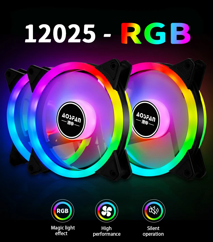 Rgb argb вентилятор для корпуса компьютера фабричные игровые rgb вентиляторы высокая производительность волшебный зеркальный радиатор кулер fw59