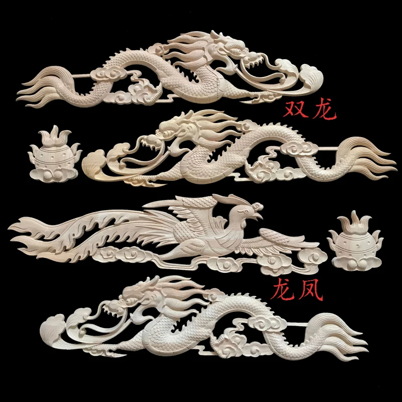 Chinese style Wood carvings Chinese decoration Dragon and phoenix