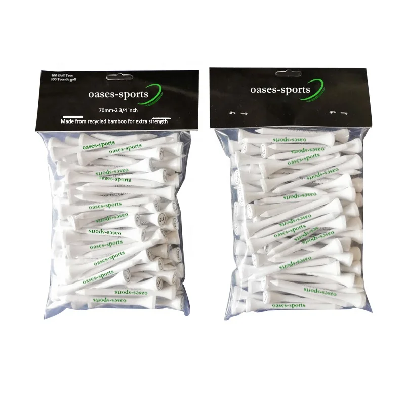 70mm 83mm Factory Direct Customized Printed Wooden Bamboo Golf Tees with Plastic Bag