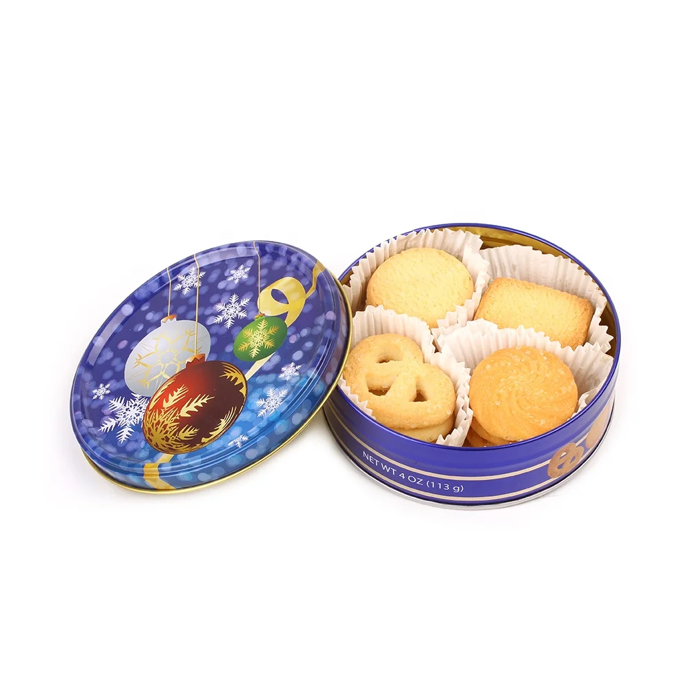 Датское масло печенье в 4 унции синий Олово воздушный шар печенье