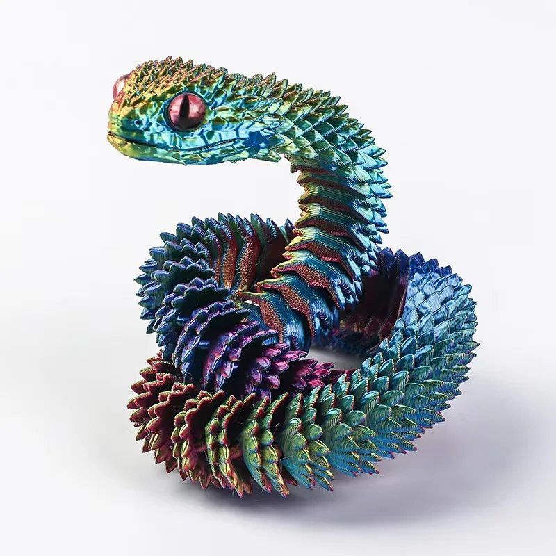 Wholesale Creative 3D Printed Snakes Large Viper Snake Movable Toy for Easter and Chinese New Year of the Snake