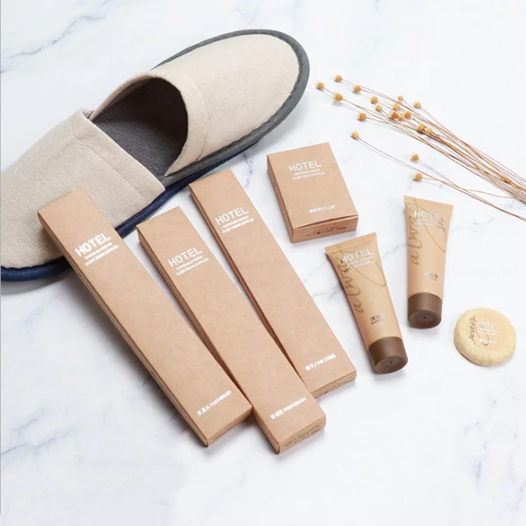 
Paper Box Eco-friendly Hotel Amenities Bathroom Kits Disposable Guest Toiletries Wholesalers Bathroom Toiletries Set 
