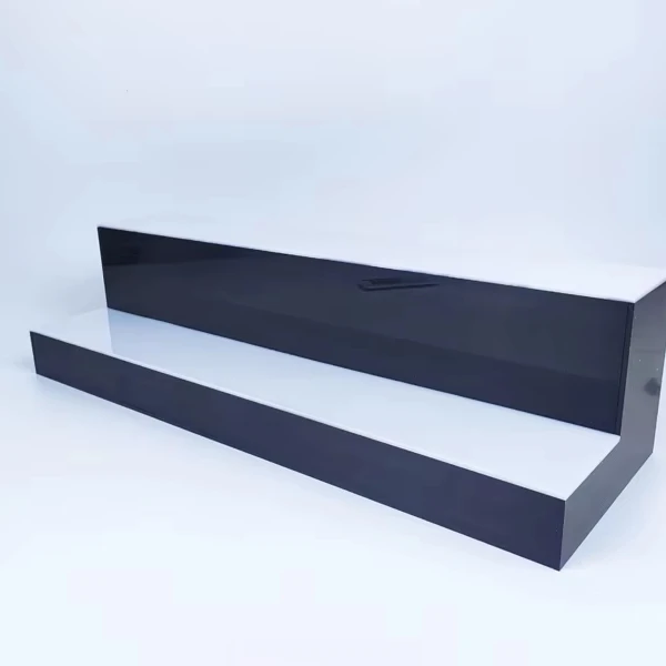 2 Tier Home Bar Drinks Commercial Lighting Shelves 16 Inch LED Lighted Liquor Bottle Display Shelf with Remote Control Acrylic