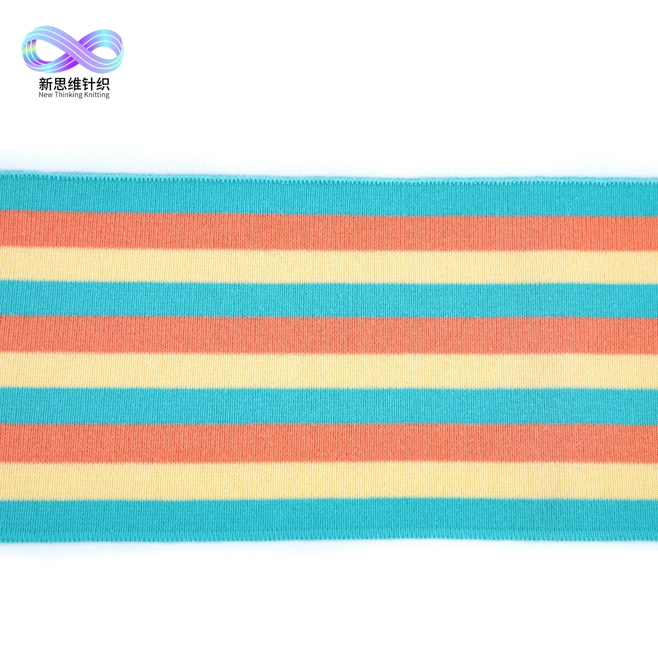 rib colorful stripe Polyester/spandex stretch knit 1*1 flat cuff collar rib fabric