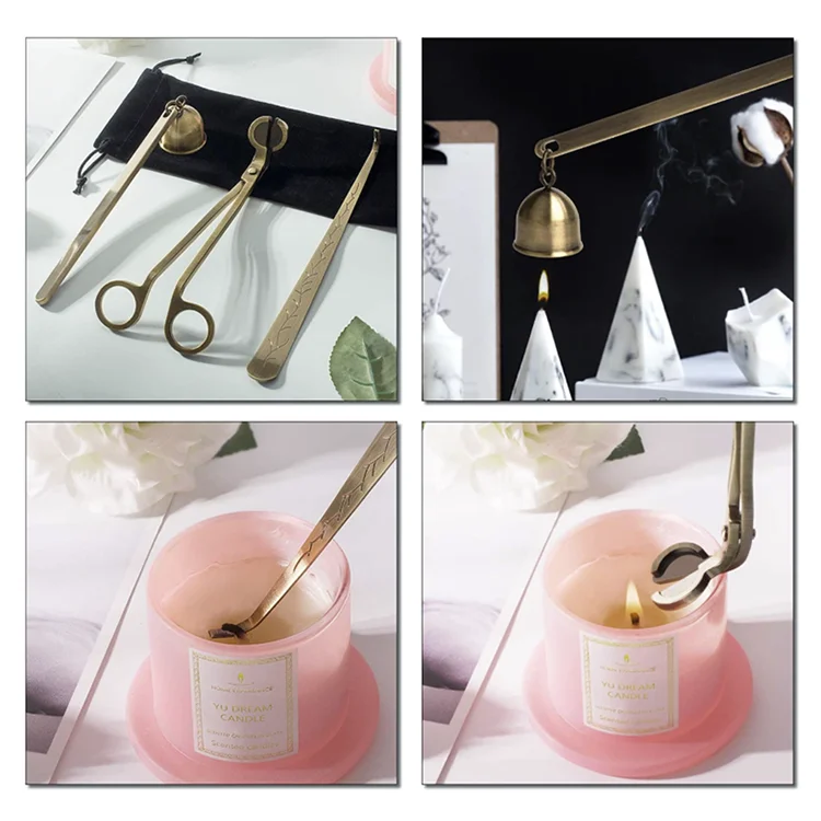 Rose Gold Black Sliver Cutter Snuffer Tray Wick Trimmer Accessory Candle Tool Set