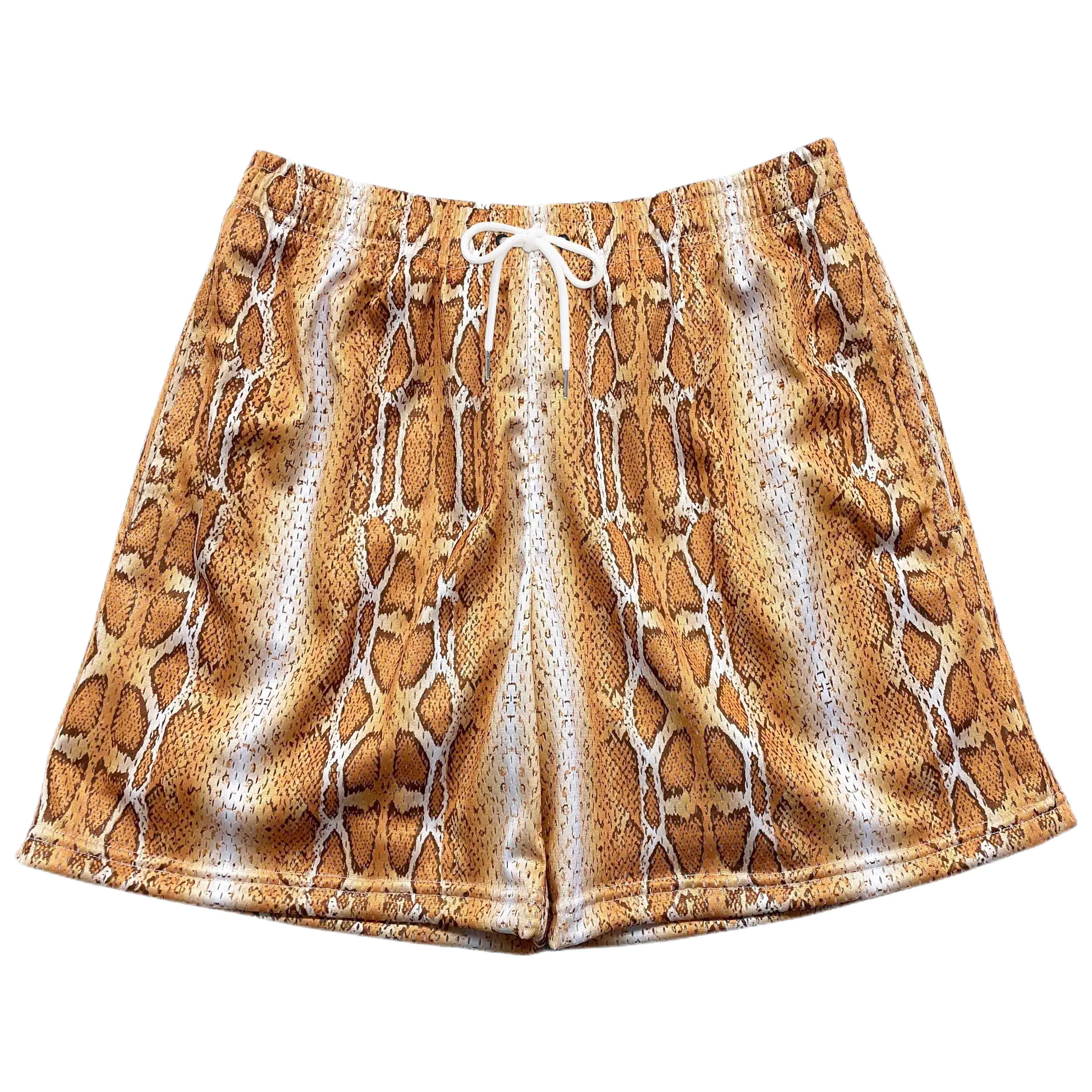 High quality custom logo wholesale sublimation polyester unisex mens 5 inch inseam custom mesh shorts