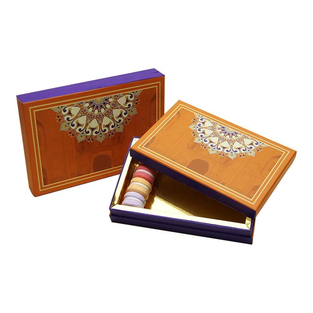 Custom Luxury 2 in 1 Biscuit Gift Food Sweet Box Portable Macaron Packaging cardboard chocolate gift box
