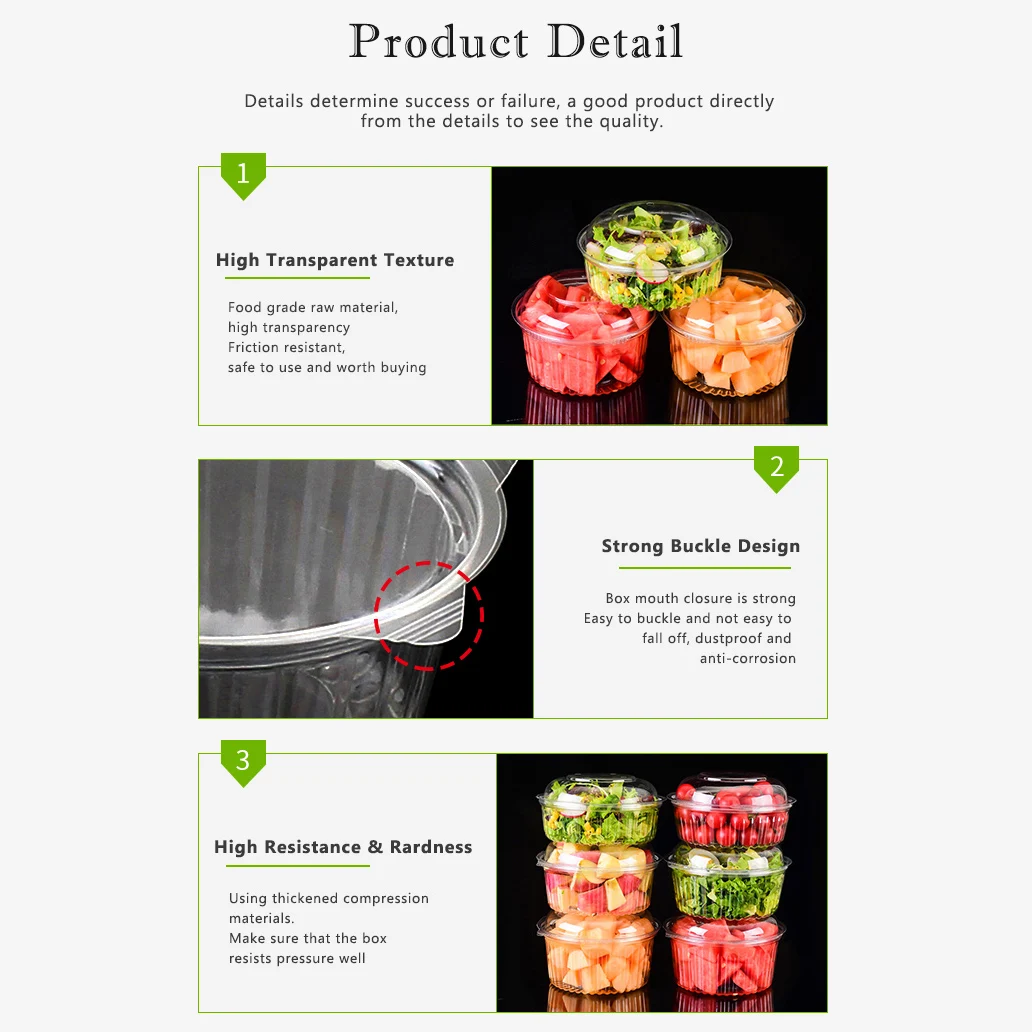 Новый пищевой ПЭТ 48 унций контейнер для салата одноразовый пластиковый контейнер для еды на продажу