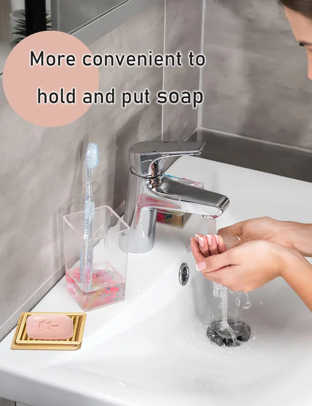 Household bamboo and wood soap box bracket, double-layer drainage soap box hand-made bathtub shower to keep soap dry.