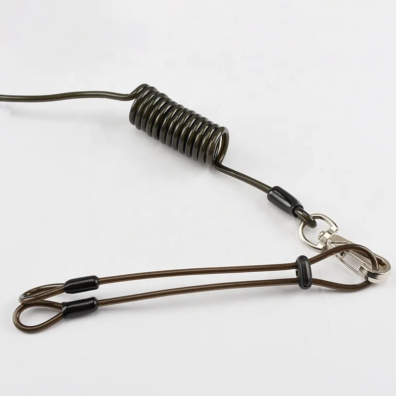 C-pin custom-made special safety load plastic coil tool tether steel wire spring tool lanyard for reduce lost risk