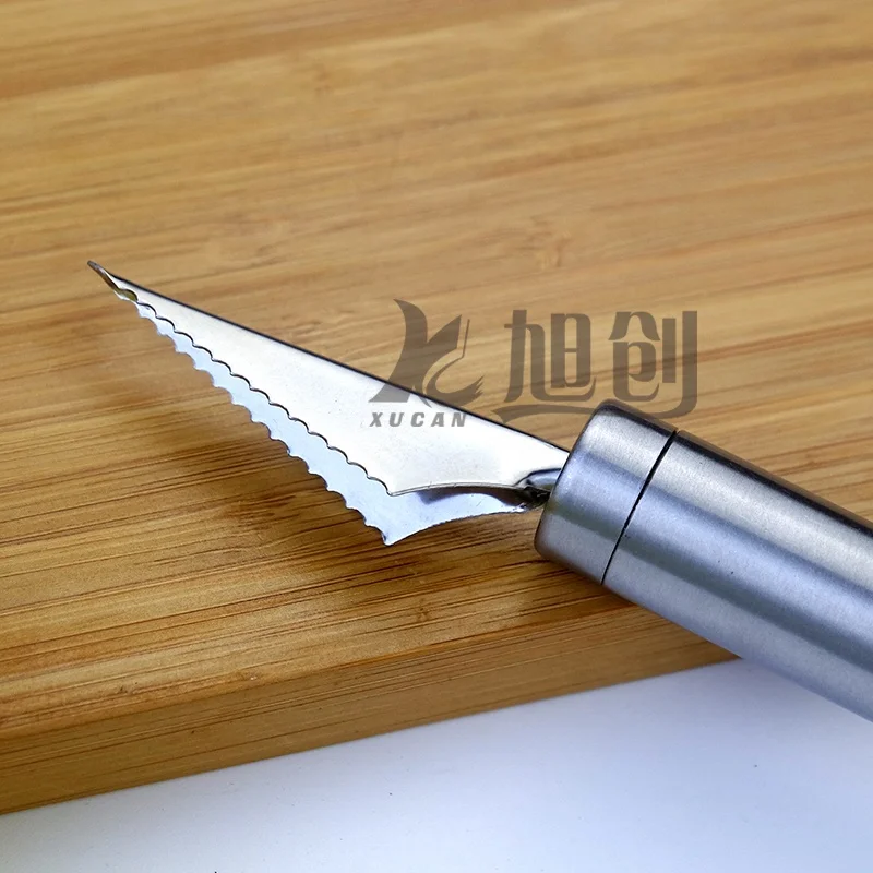 Double-Head Stainless Steel Fruit Corrugated Carving Knife Watermelon Digging Ball Spoon Ice Cream Spoon Vegetable Chopper Tool