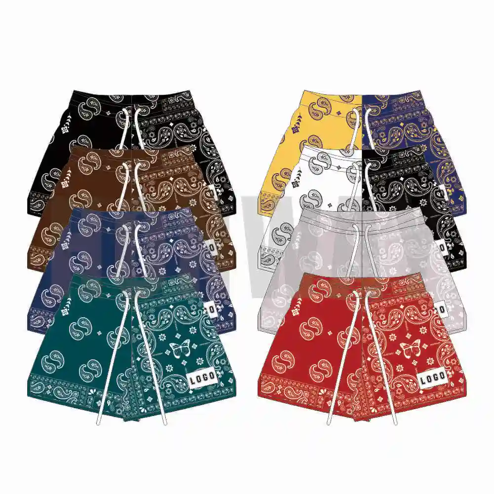 Vintage Paisley Sweat Shorts Unisex Polyester Mens Fitness Thick Mesh Shorts Custom Quick Dry Gym Graphic Short For Men