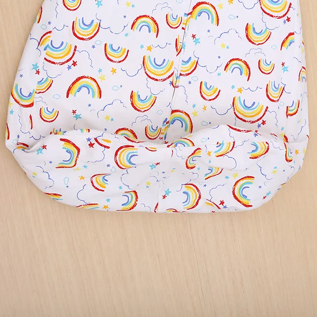SD003 New Arrival 100% Organic Cotton Quilted Sleeveless Asylum Sleeping Bag Kids Zipper Lovely rainbow Baby Sleep Sack