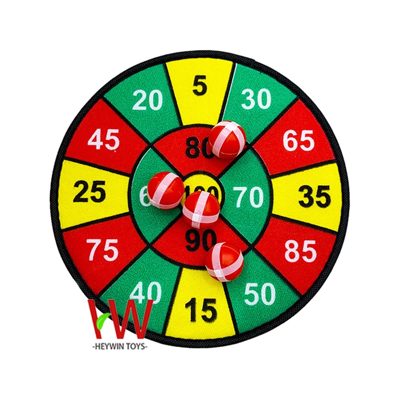Sticky target Set 28cm Cloth Dart board with 4PCS HOOK & LOOP Ball interactive play indoor & outdoor game Toys for Kids (HM44)