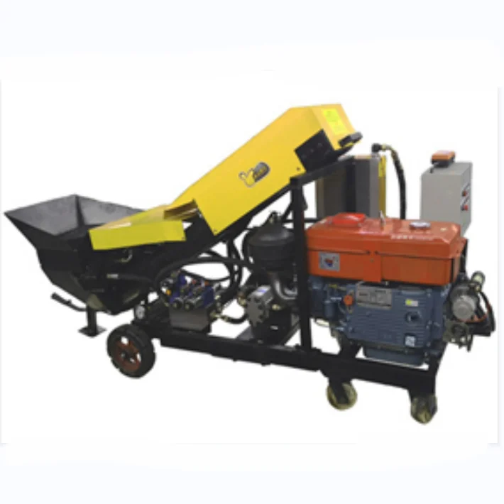 Concrete pump machine with diesel engine pump concrete mixer  diesel concrete mixer pump for sale