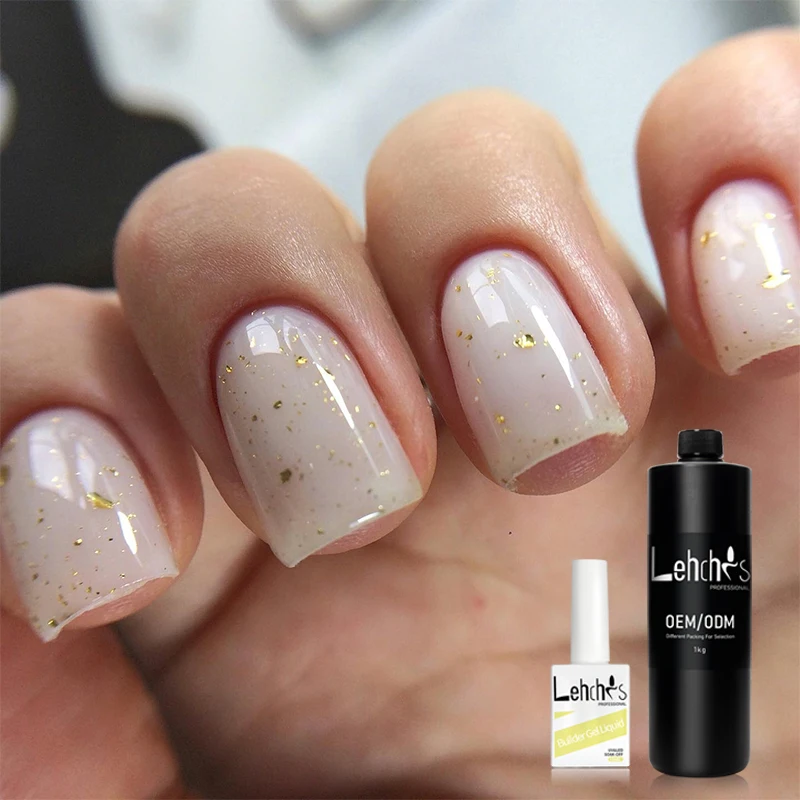 Pink Nude Color Clear Private Label Custom Soak off Liquid UV Builder 1kg Soft Building Gel Nail Extension in a Bottle