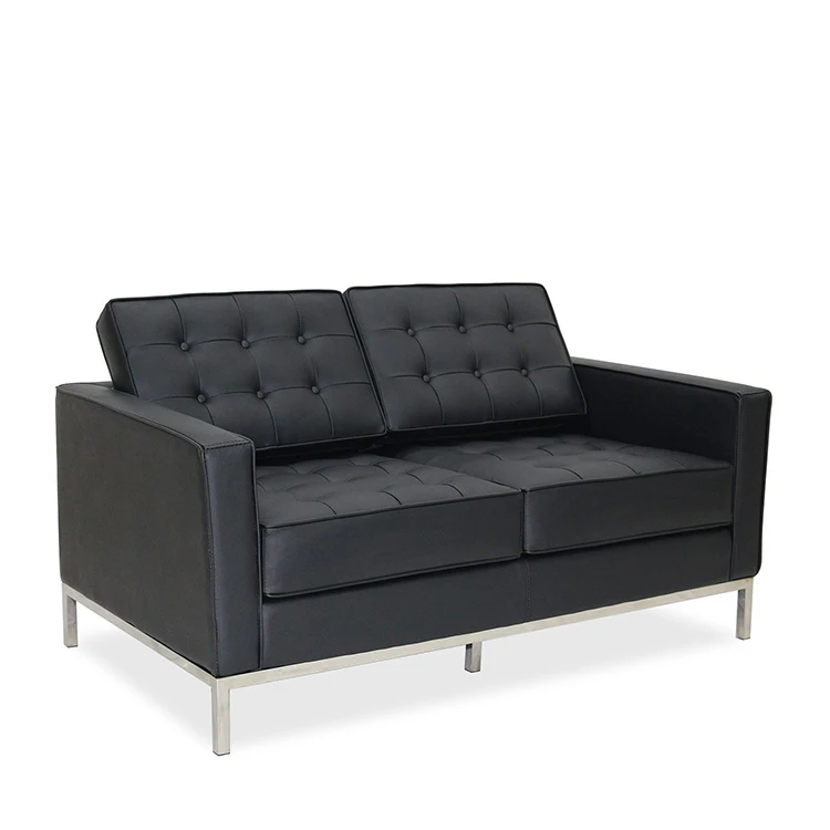 Cost-effective Home Used Stainless Steel Frame Living Room Sofas Luxury Genuine Leather Sofa