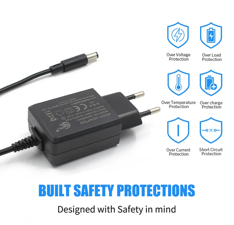 Small 18W EU Europe plug 5V 3A 9V 2A 12V 1A power adapter with CE GS certification