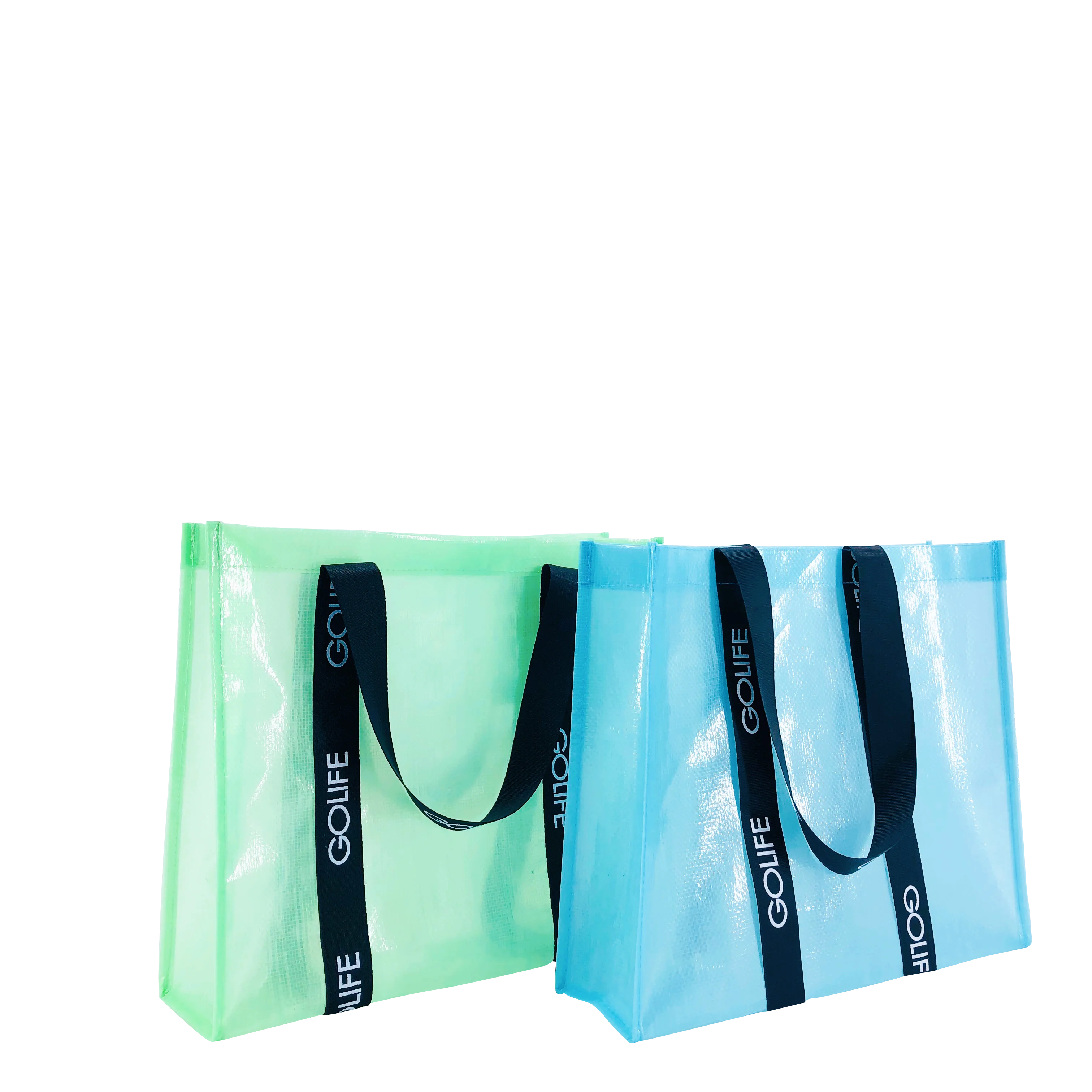 BSCI factoryReusable Colorful semi- transparent custom printing laminated recycled pp woven shopping bag