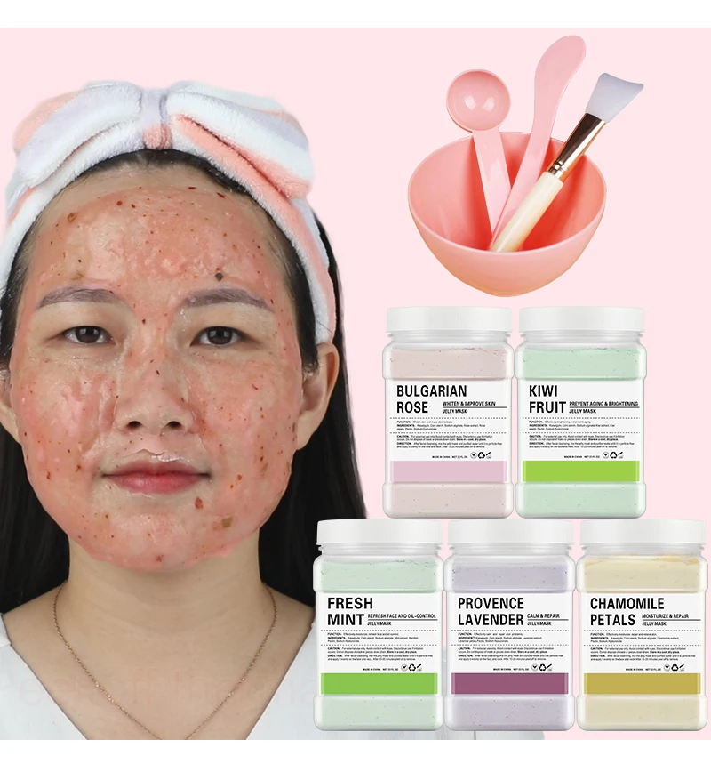 650g Organic Natural Whitening Face Maskss Powder Rose Collagen Crystal Hydrojelly Facial SPA Powder Jelly Mask Powder