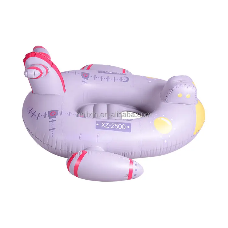 Factory Custom shape inflatable pool float with water gun toy inflatable pontoons tube swimming float rider for children