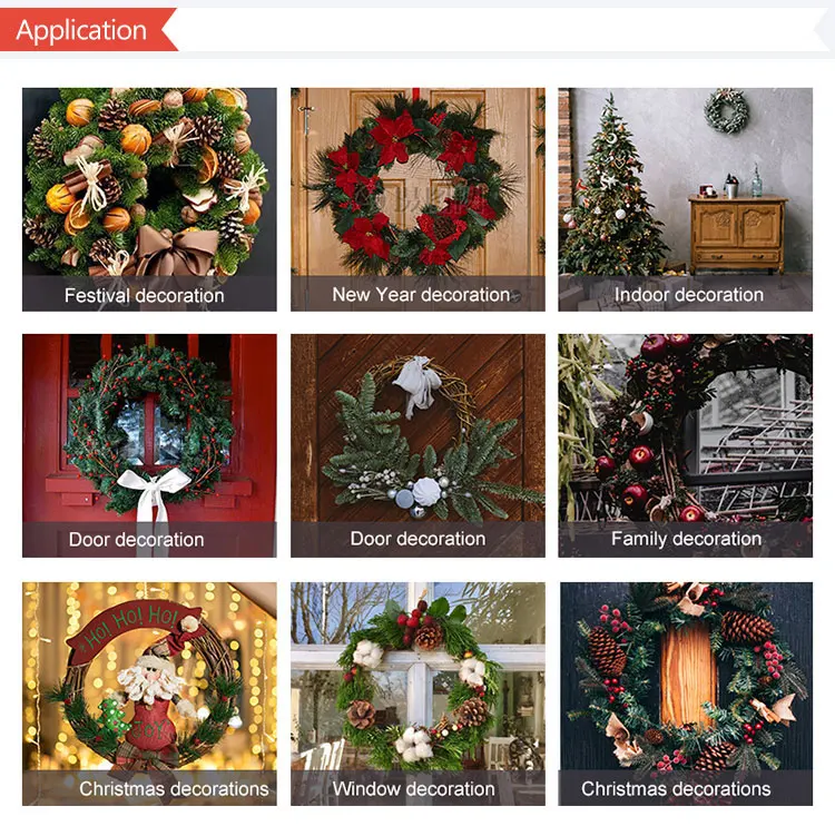 Christmas supplies personalized custom popular new arrival luxury big christmas artificial wreaths with pink bow