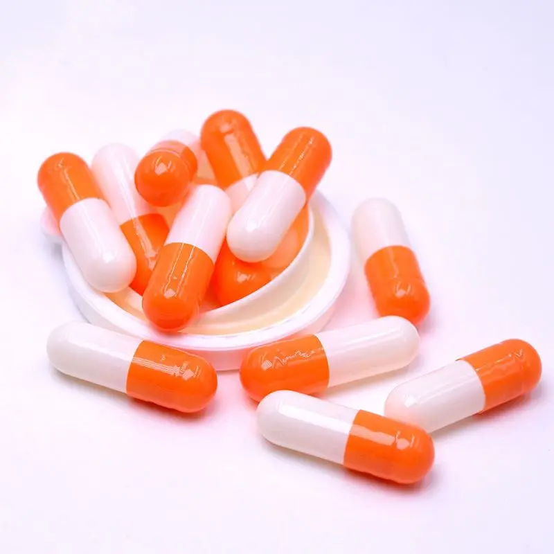Wholesale Pharmaceutical Packaging Empty Gelatin Capsules Food Grade Gelatin Capsules Orange White Hard Gelatin Capsule