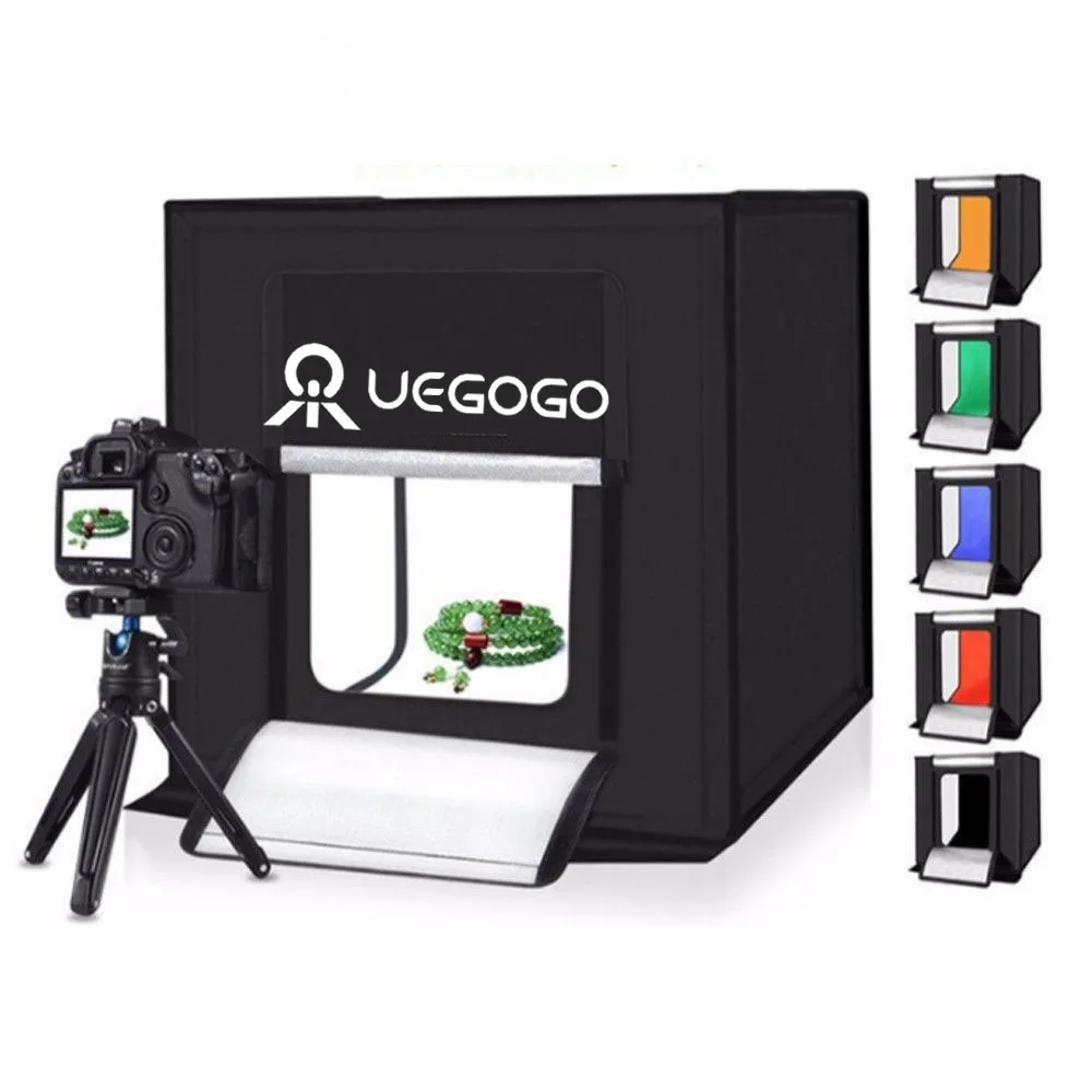 2021 New Design Table Top Light Room Photo Studio 40cm Photography LED Lighting Tent Backdrop Cube Mini Box Photo Lightbox