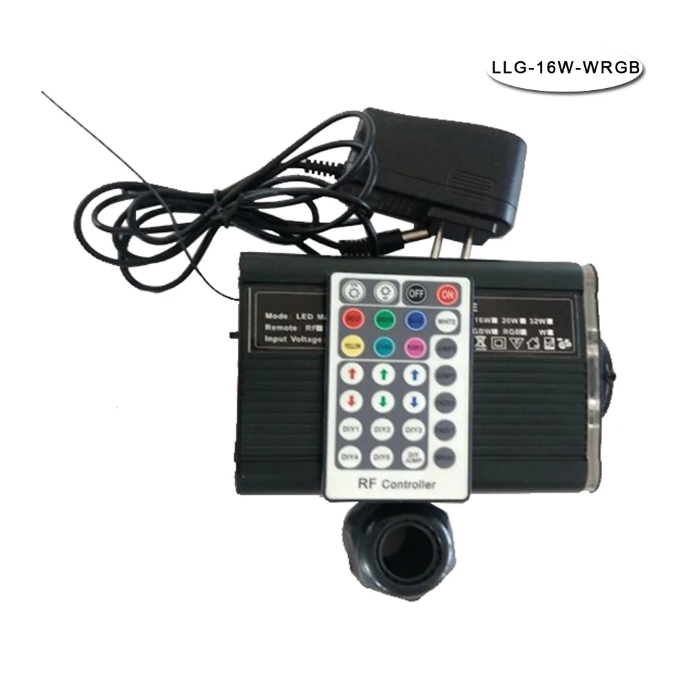 RGB 16W LED light engine for star fiber optic light kits with 28key RF remote control AC100-240V input