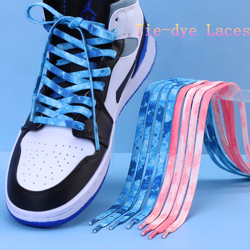 Tie-dyed shoelaces AF1 Child Adult sneakers shoelace basketball shoes fashion personality color sports flat shoes lace rope