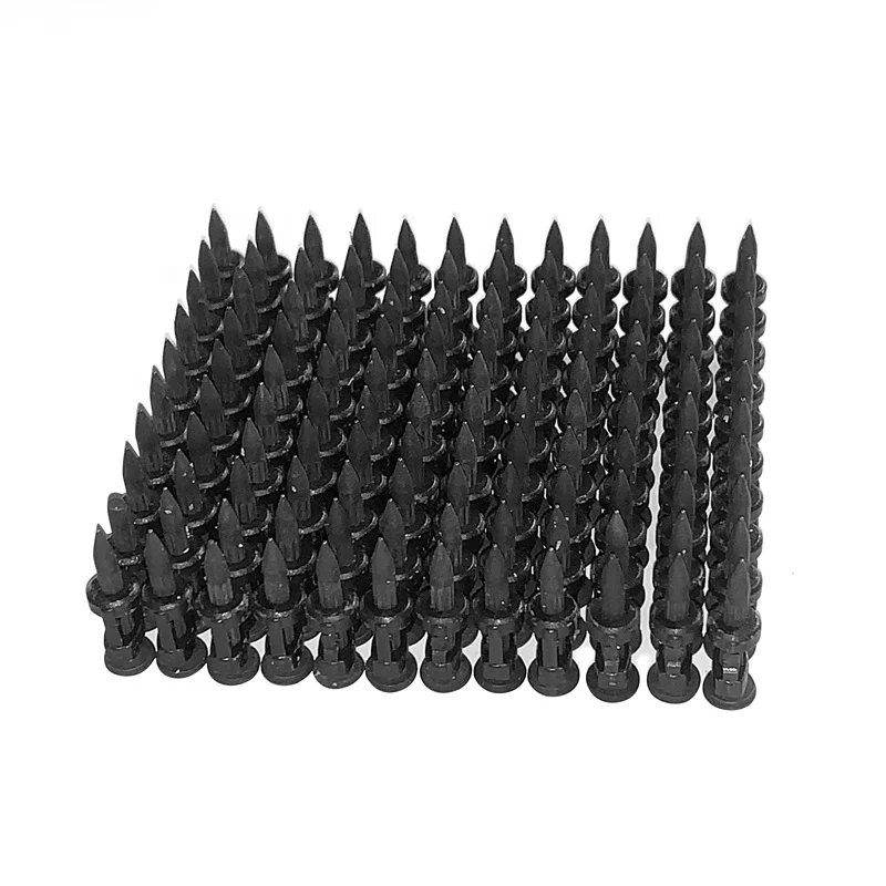 Black Hardened Fluted Shank Plastic Collated Strip Pins Steel Concrete Nails for Freeman LD40 Nail Gun