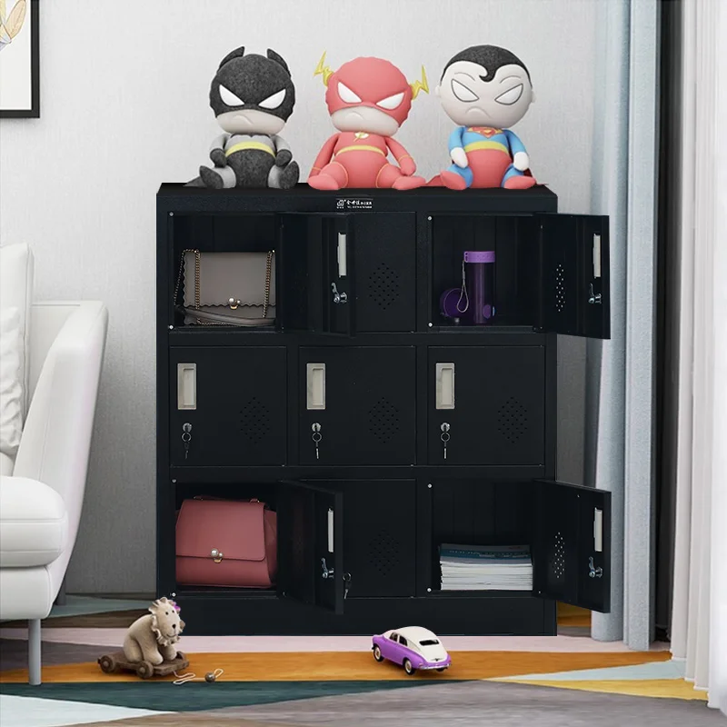 9 door Small Metal Storage Cabinet with Lock storage cabinets metal locker steel tool storage garage furniture mini metal locker