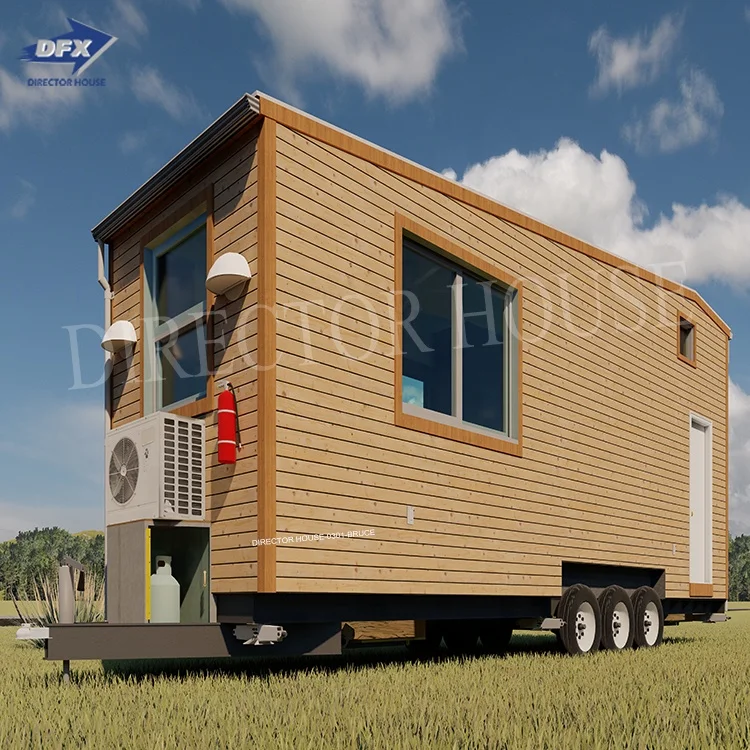 Modern prefab house on wheel tiny portable house modular home trailer