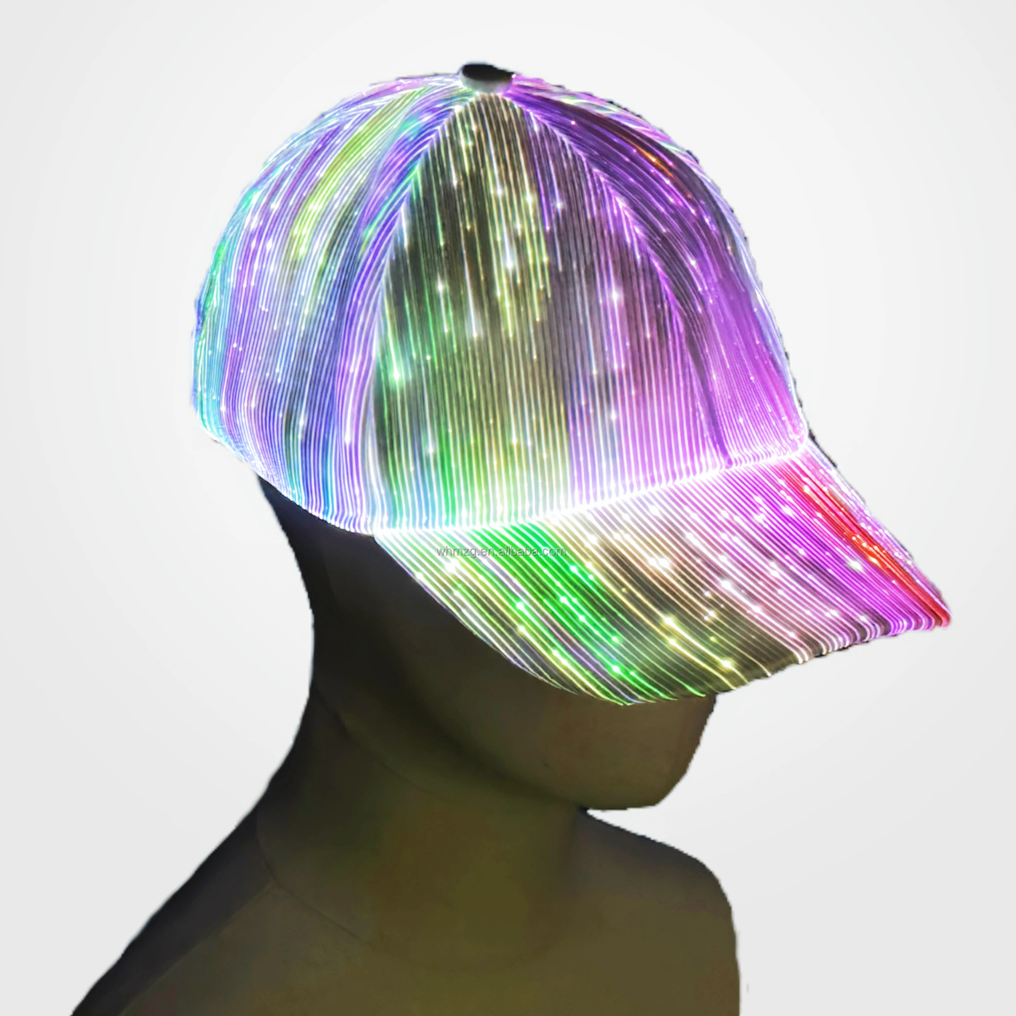Light Up Hat 11Settings Rgb Color HipHop Baseball Customizable Festival Carnival Party Club Fiber Optic Hat