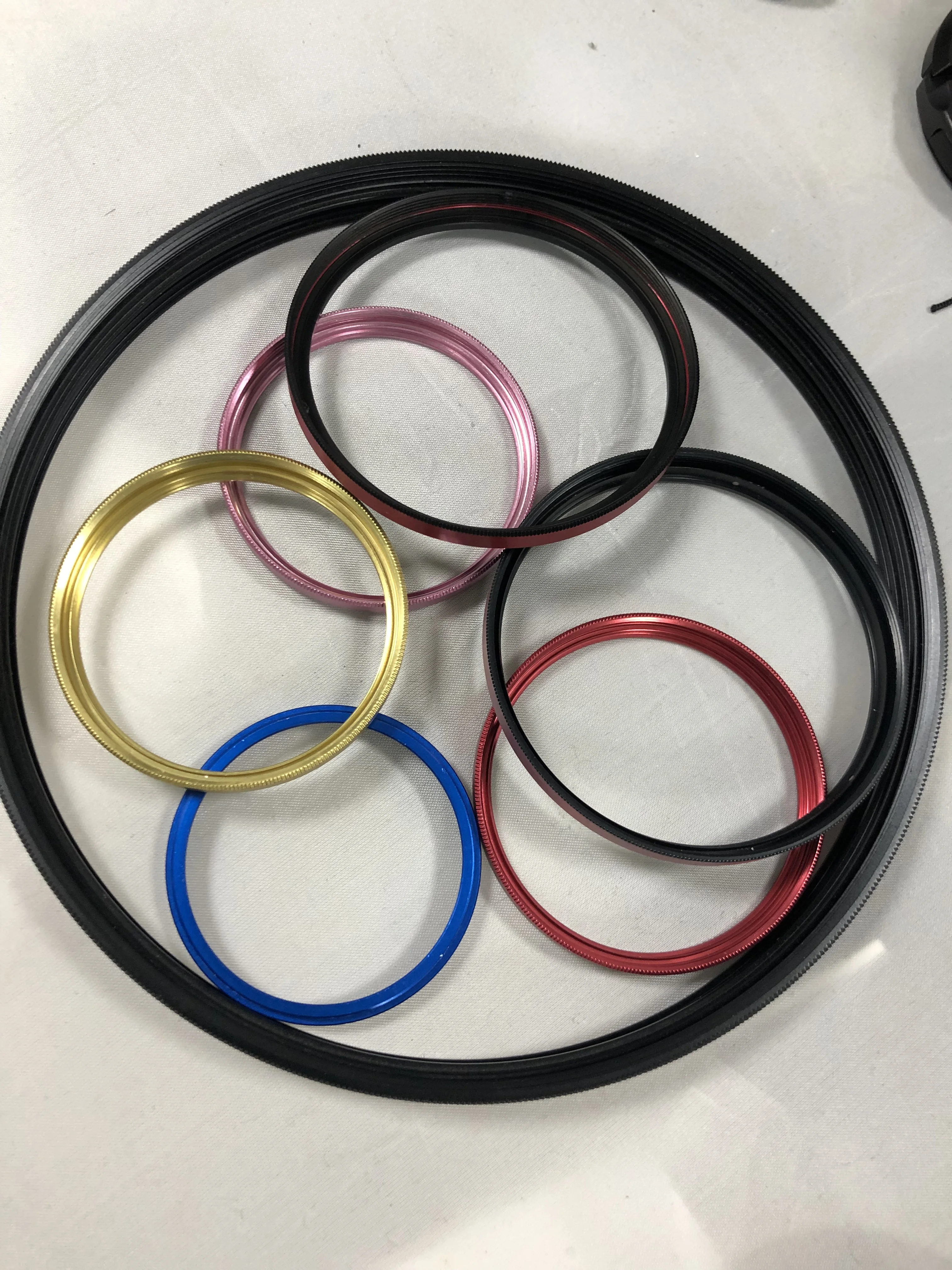 Hardware accessories aluminum alloy CNC machining camera accessories lens ring inner black and outer red two-color lens ring