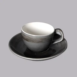wholesale custom black unique novelty fine porcelain espresso cup and saucer