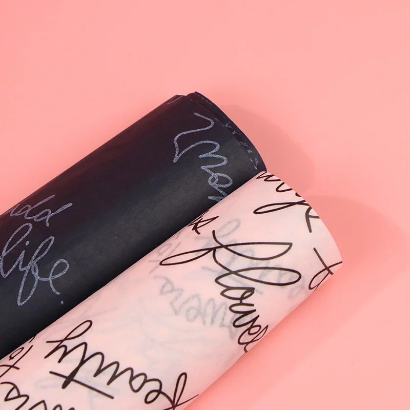 odm oem wholesale custom print logo flower gift tissue paper packaging floral wrapping paper roll korean wrap paper