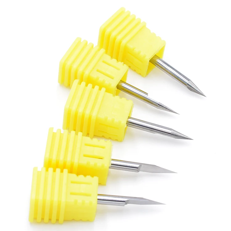 V Shape Engraving Bit Flat Bottom Tip 0.1-1.0mm PCB Engraving Bit 20-90 Degrees Carbide CNC Router Milling Cutter